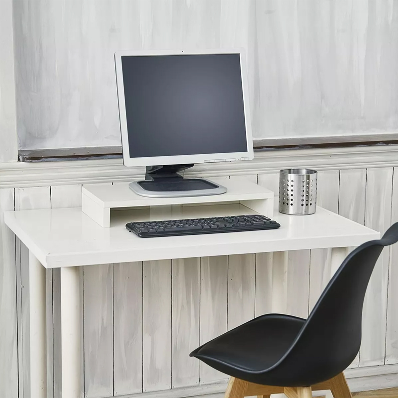 Blanco Elevador De Monitor Armable Madera Escritorio Oficina — foto 4