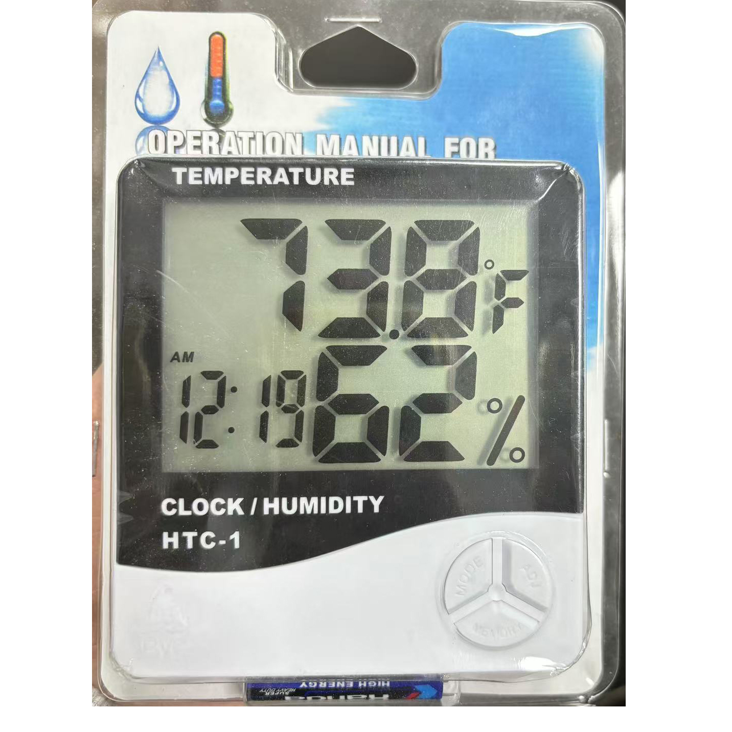 Termometro Ambiental Higrometro Digital Medidor De Reloj Alarma Htc-1 — foto 4