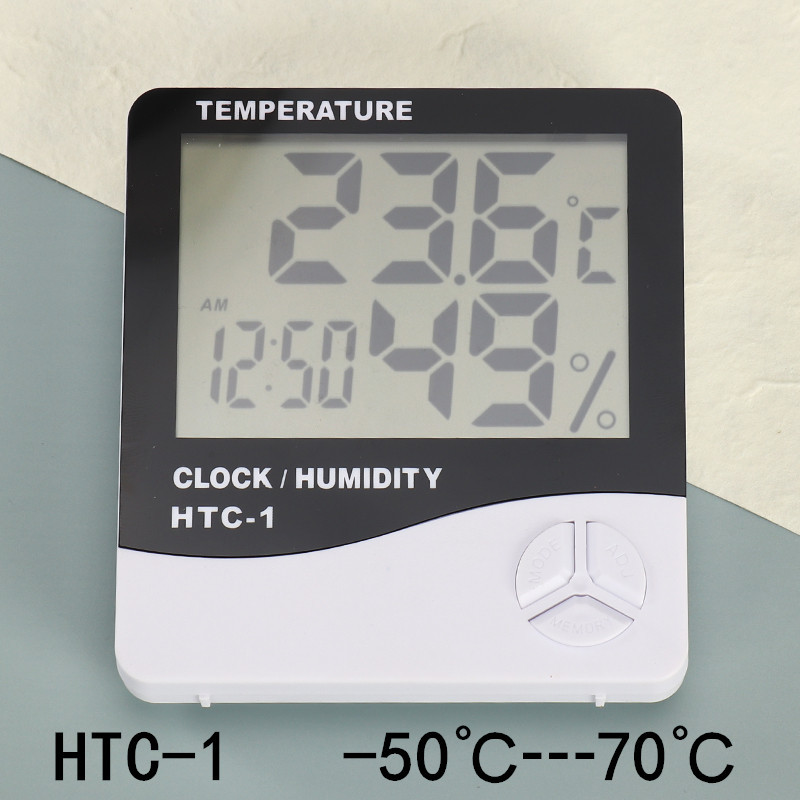 Termometro Ambiental Higrometro Digital Medidor De Reloj Alarma Htc-1 — foto 3