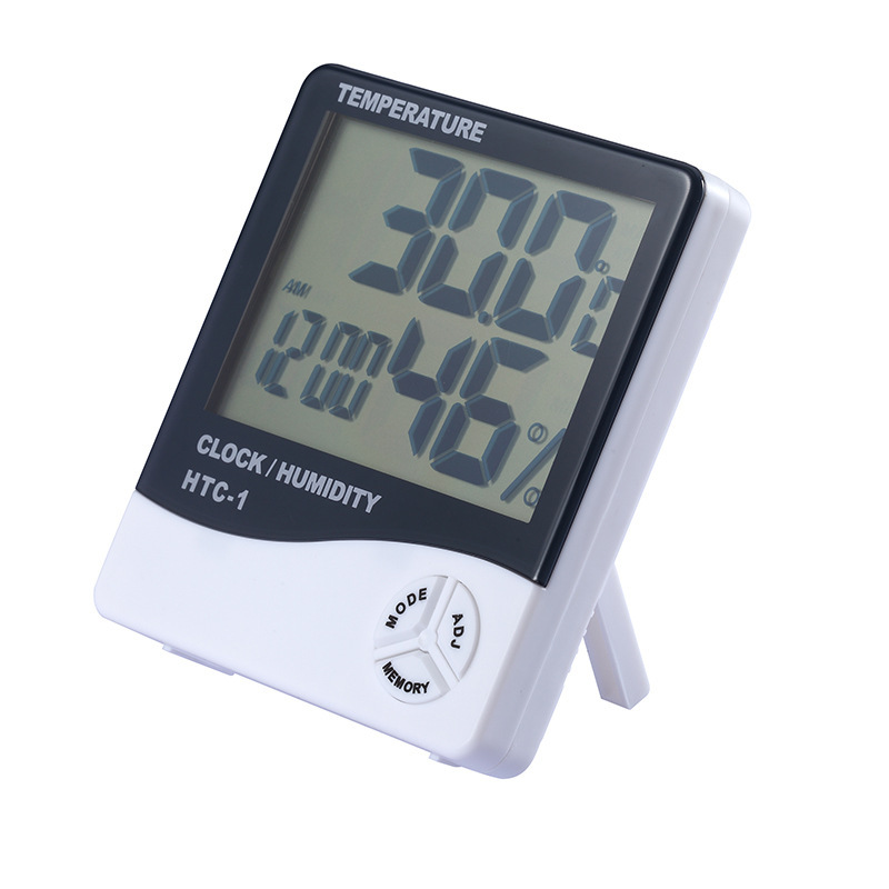 Termometro Ambiental Higrometro Digital Medidor De Reloj Alarma Htc-1 — foto 1