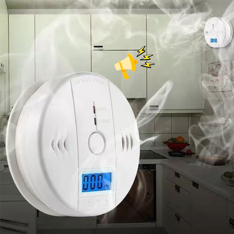 LCD Alarma Detector Monóxido De Carbono Autónomo Digital Lcd Color Blanco — foto 5